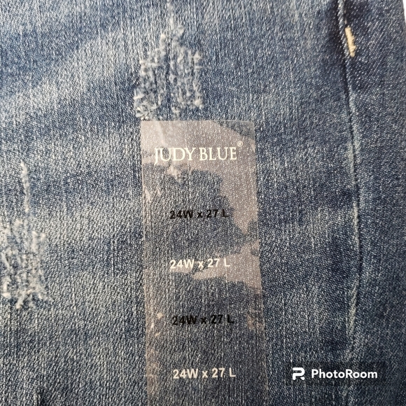 Judy Blue NWT Plus Size Womens Distressed Frayed Skinny Fit Medium Blue Size 24W - Picture 8 of 8